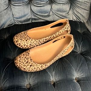 Cheetah print Ballet Crocs